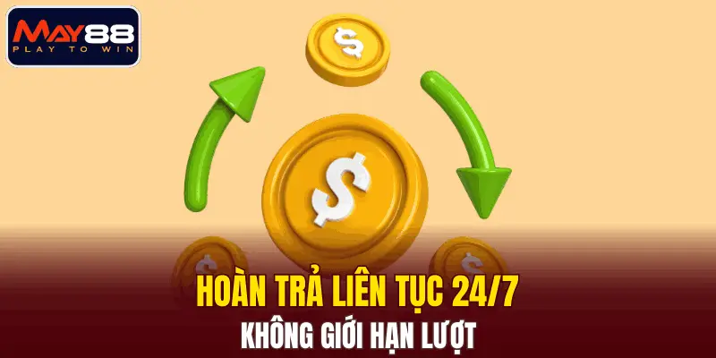 Hoàn trả liên tục 24/7, không giới hạn lượt